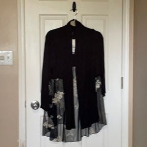 Black lace cover up top